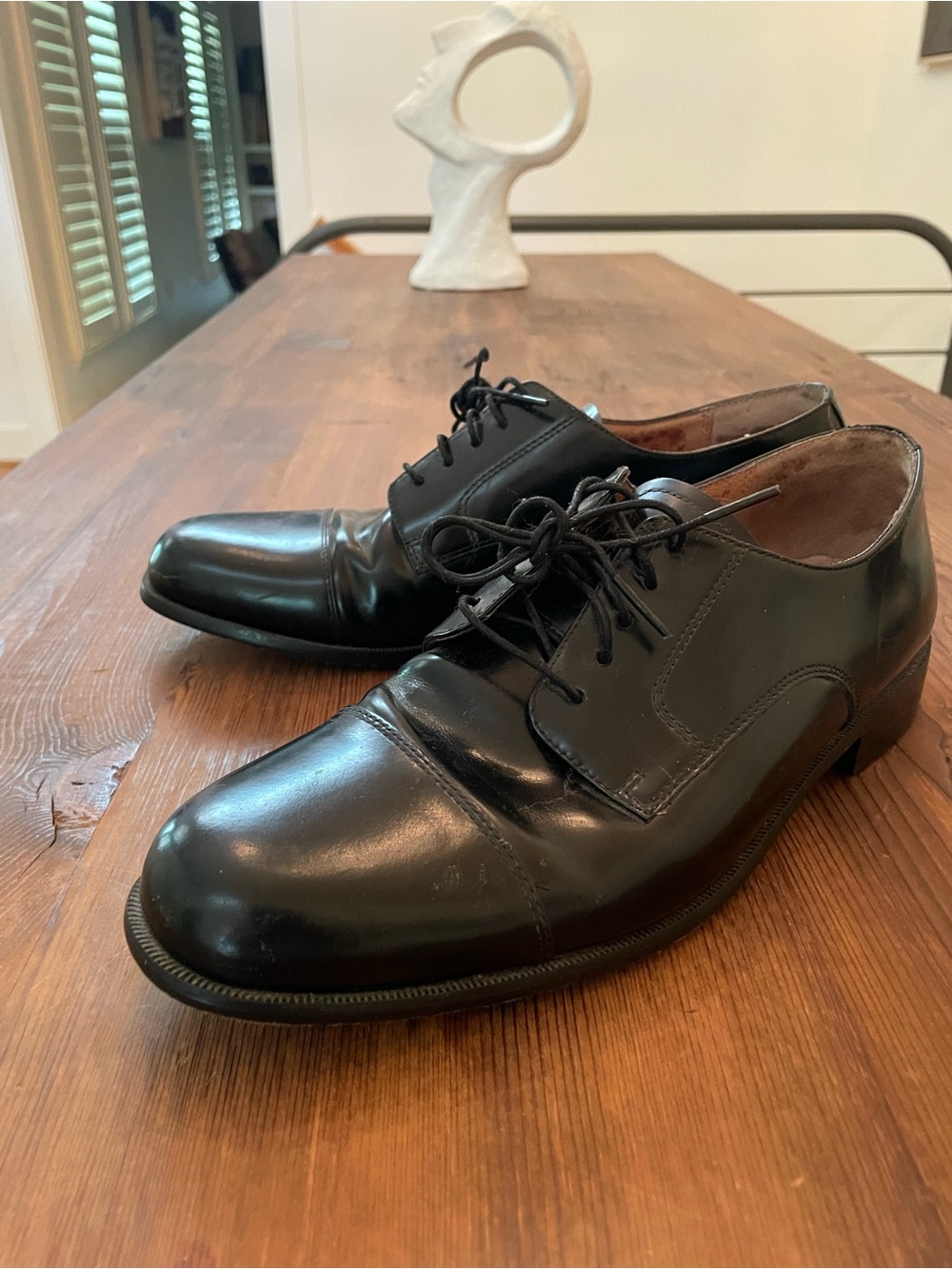 Bostonian Black Cap-Toe Derby Dress Shoes